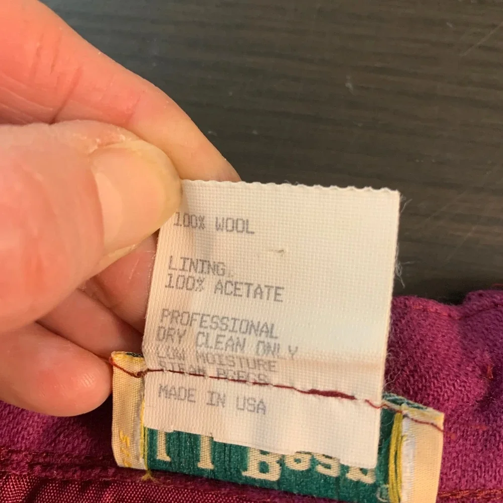 L.L. Bean Vintage Magenta Wool‎ A-Line Pleated Skirt Pockets VTG USA 10 READ
